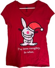 Happy Bunny "I've Been Naughty . So What." Y2K T Shirt Jim Benton Juniors XL Tee