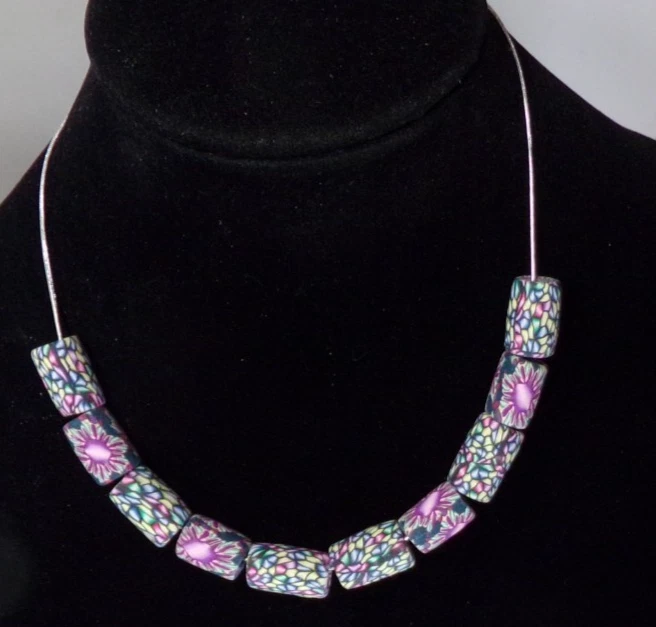 ÚNICO COLLAR DE CUENTAS FIMO TRADE EN CADENA DE PLACA DE PLATA 18" J88CR cc509 CL88CR Foto 2 de 4