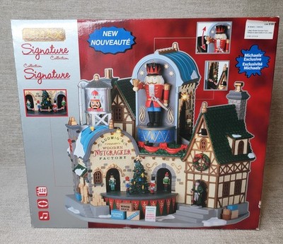 Lemax Ludwig s Wooden Nutcracker Factory Christmas Lights & Sounds NEW & Tested!