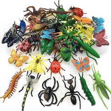 30 Pack Bug Toys Fake Plastic Bugs and Insects for Kids Toddler Halloween Bir...