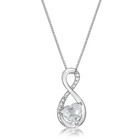 White Topaz Heart Pendant with Diamond Accent in Sterling Silver — photo 1