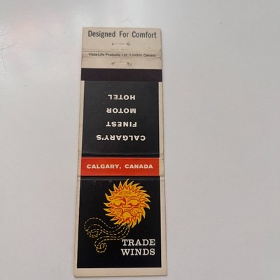 Trade Winds Motor Hotel Calgary Canada Vintage Matchbook Cover TMB49-5
