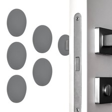 5Pcs Wall Protector 3.1" Round Door Stoppers Grey 0.3" Thickness 