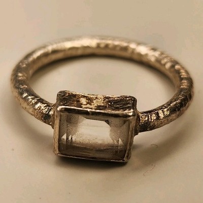 Vintage Ring MARKED 925 STERLING SILVER Size 6 Breguet Topaz Band Jewelry 