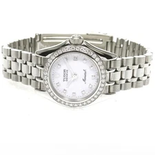 TUDOR MONARCH 15810 26mm SS White Dial Quartz Date Watch #C563