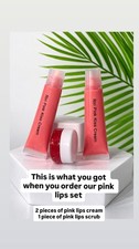 3in1 PINK Lips Cream/Scrub Set for Dark Lips Very Effective 20g Visible Result 