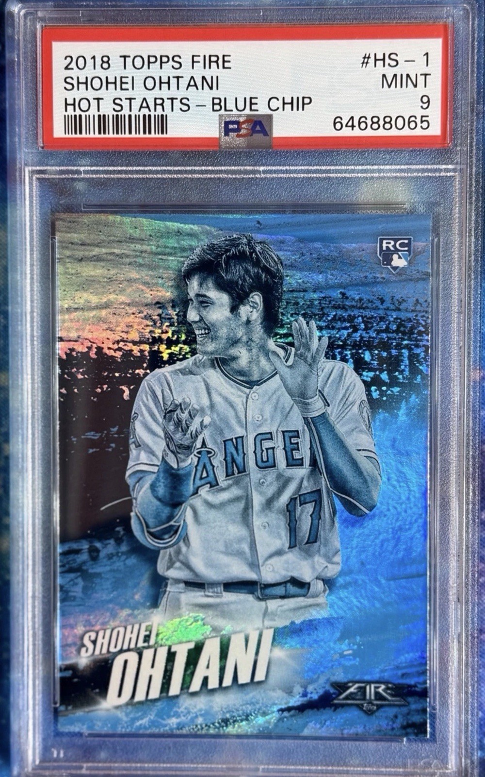2018 Topps Fire - Hot Starts Shohei Ohtani #HS-1 Blue Chip (RC) RARE PSA 9🔥