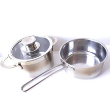 x2 SCHULTE-UFER Stainless Steel Saucepan Handle 16cm Induction Gas Electric