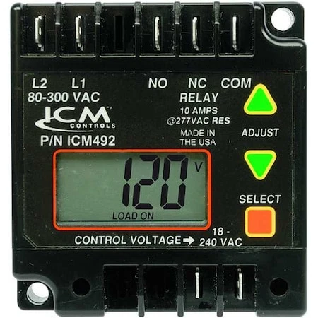 Icm Icm492c-Lf Line Voltage Monitor, Manual Or Automatic Reset, 80 To 300,