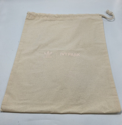 Adidas x Beyoncé Ivy Park Schuh Staubbeutel 13''x17'' Haferflocken Beige Baumwolle Rosa Logo