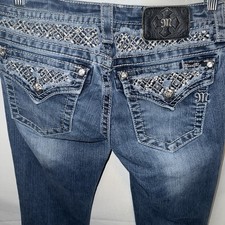 MISS ME Jeans JP62128 Embellished Studded Signature Boot Cut 28 x 29 low rise