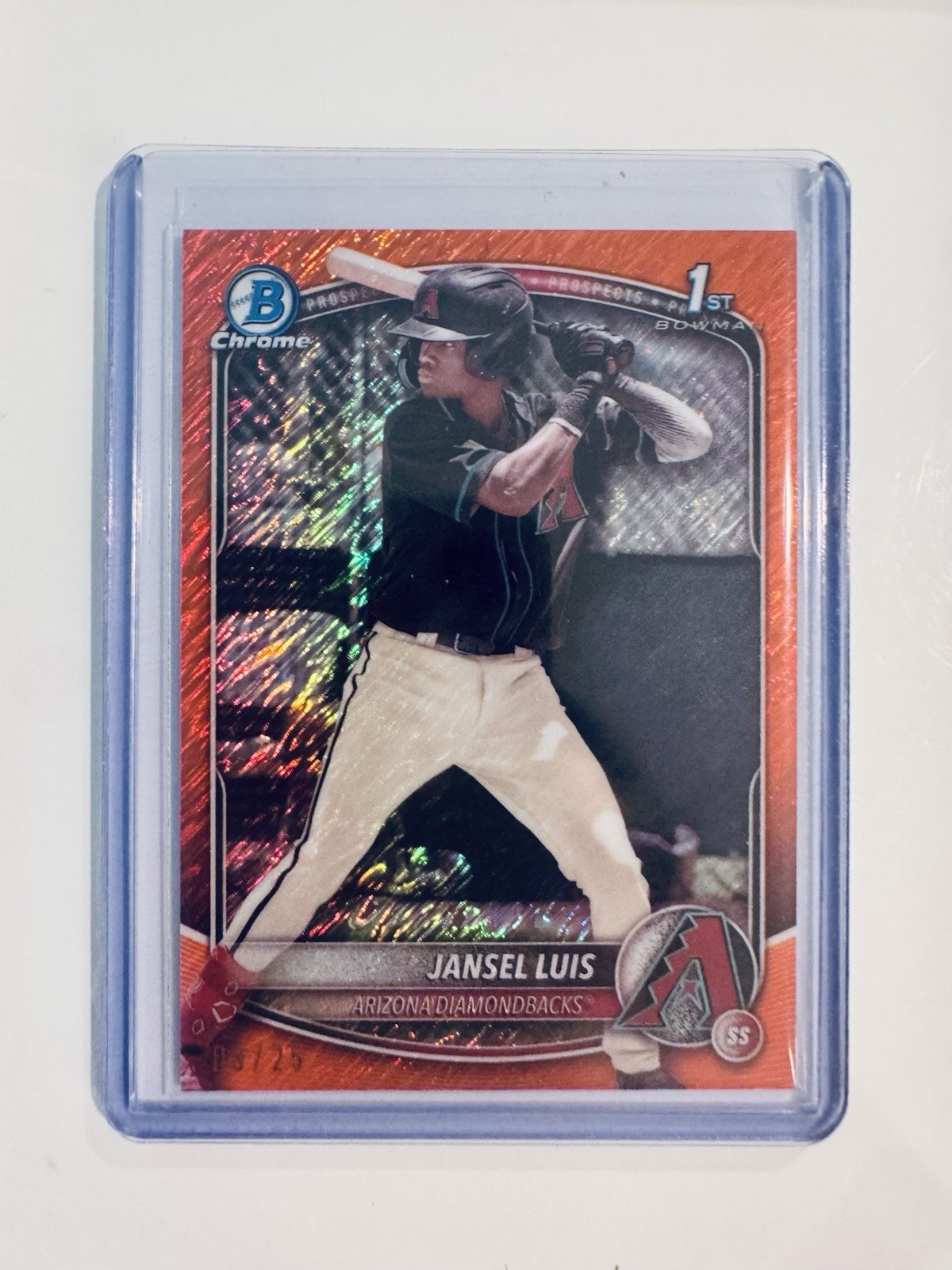 2025 Bowman Jansel Luis Orange Shimmer /25 1st Chrome Prospect Refractor #BCP-84