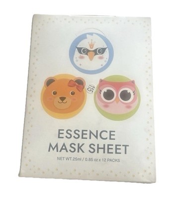 Essence Mask Sheet 12 Pack Bear,Owl, And Swan