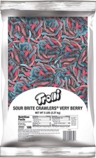 Sour Brite Crawlers, Very Berry, Sour Gummy Worm Candy, 5 Pound Bulk Bag