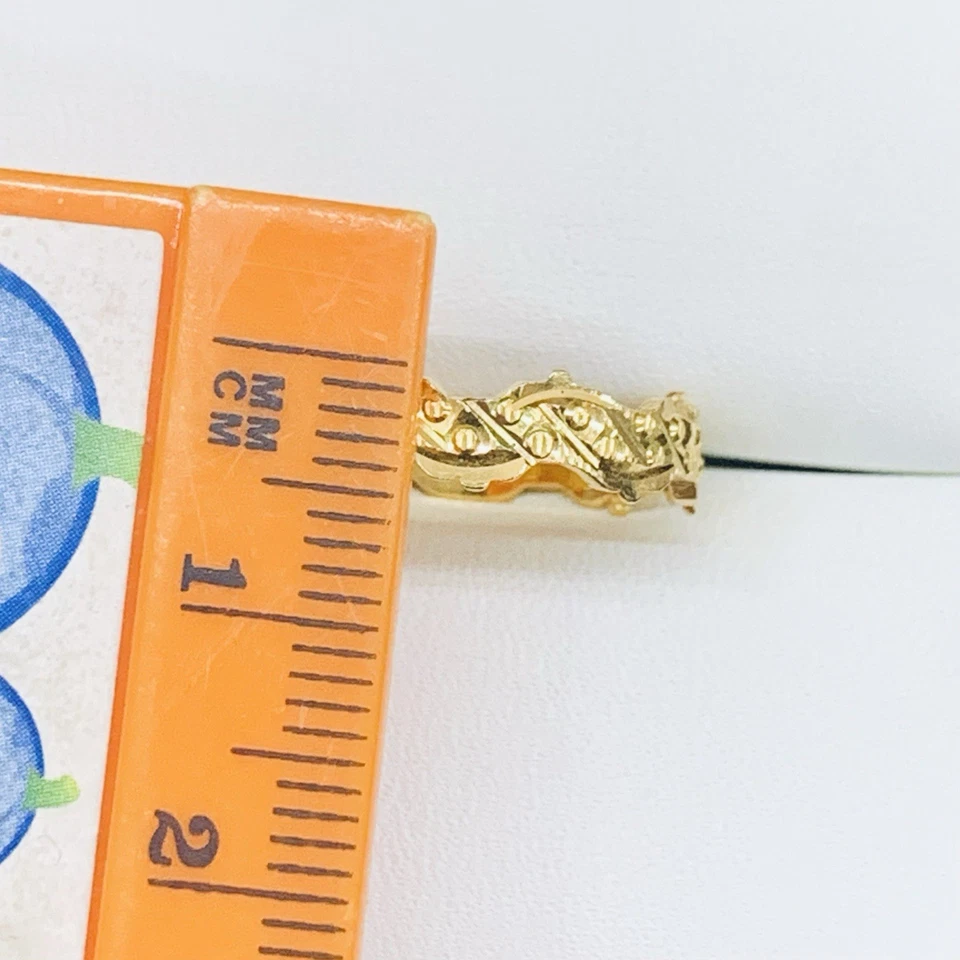 22k 916 Yellow Gold Diamond Cut Crown Waves Engagement Wedding Ring Band Size 8 - Image 3 of 4