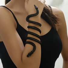 Scaled Black Adjustable Snake Bracelet Necklace Jewelry Gothic Collar Costume