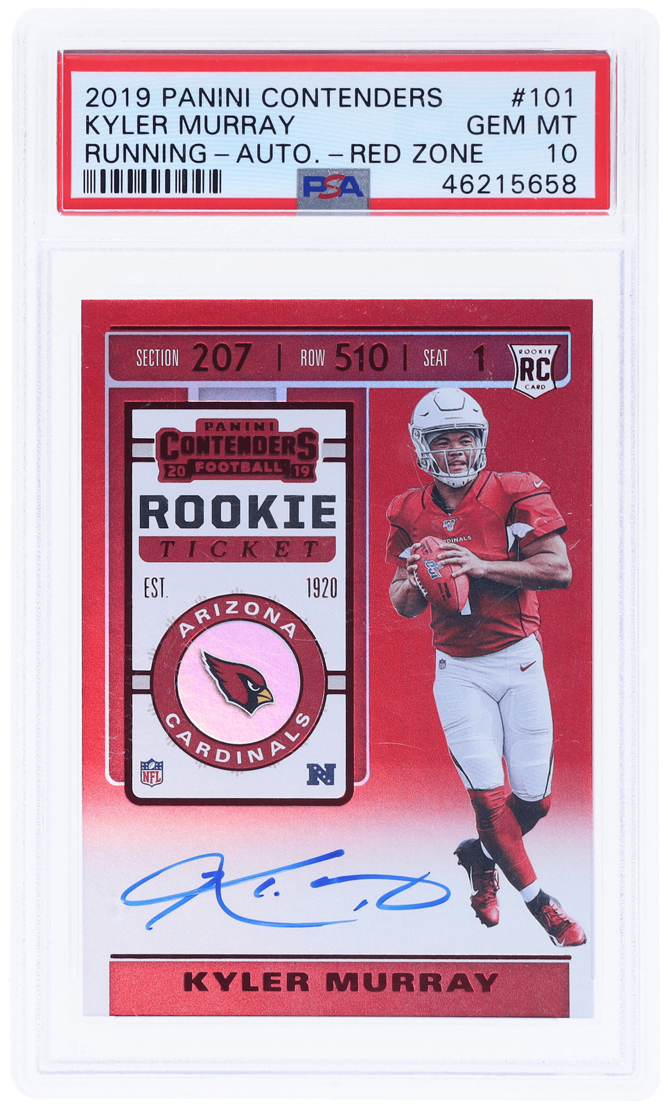 Kyler Murray Panini Contenders #101 Red Zone