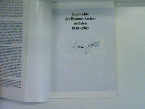 Geschichte des Bistums Aachen in Daten 1930-1985 - Der Weg einer Ortskirche (SIG