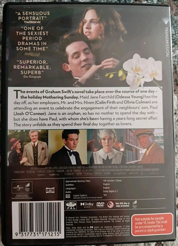 MOTHERING SUNDAY DVD Olivia Colman COLIN FIRTH REGION 4 BRITISH DRAMA AS NEW OOP - Picture 2 of 6