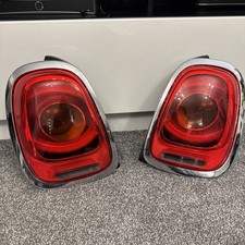 MINI COOPER HATCH Genuine F55 F56 F57 REAR LIGHTS PAIR LEFT & RIGHT  chrome trim