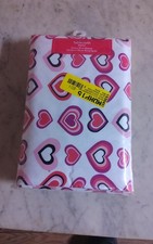 Valentine Tablecloth Oblong 52 X 70 Linear Heart White Design. Made of PEVA.