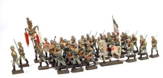 (06487) Wehrmacht Infanterie im Marsch mit Musikzug Lineol 6 5 cm
