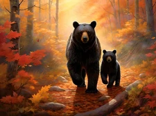 Artwork Bear Nature Forest Landscape Canvas Home Decor Wall Art Prints Painting