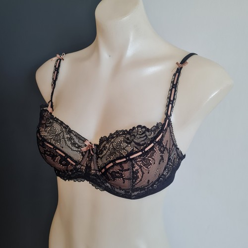 Women's size 14C 'ELLE MACPHERSON INTIMATES' Gorgeous black/nude lace bra - EUC - Picture 3 of 6