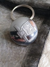 Vintage Humberside Fire Brigade Tunic Button Keyring. Hand made in the UK.