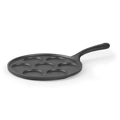 Commercial CHEF Mini Pancake Maker Pan, Pre-Seasoned Cast Iron, 9 , Black 
