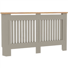 Vida Designs Wooden Radiator Cover Slat Grill Shelf Grey White Furniture