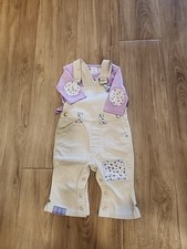 Y2K Girl Gap Overalls Spring Flower Embroidery 6-12 Mts , 2 PC See Description