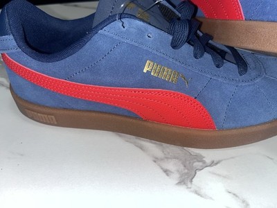 NEW PUMA Club II Era Sneakers 397444-21 Blue Suede/Red/Gum Mens Size 8 And 10