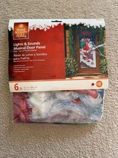 New Christmas Lights & Sound Musical Door Panel Plays "Up on the Housetop".