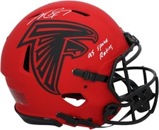 Michael Vick Falcons Signed Riddell Rave Authentic Helmet w/95 Speed Rating Insc
