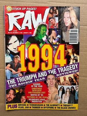 VARIOUS METAL 1994 RAW NO.165 MAGAZINE DECEMBER 19 1994 - REVIEW OF THE YEAR - L