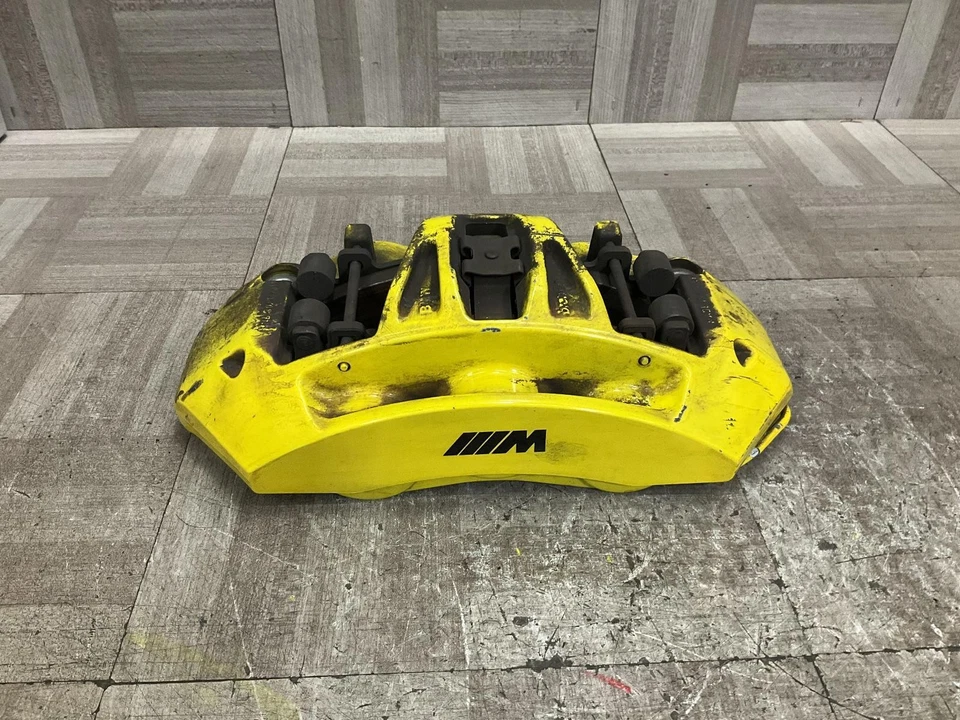 2012 BMW M6 Left Front Caliper Convertible w/o Carbon Ceramic Painted Yellow OEM - Image 3 of 3