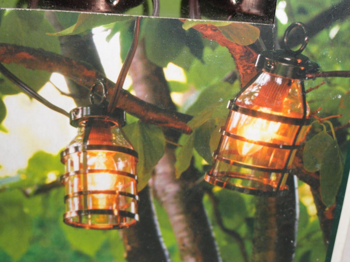 New in Box Smith & Hawken String Lights ~ 10 Bronze Lanterns