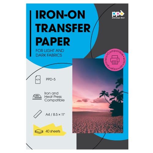 PPD A4 Mix 40 Fogli di Carta Trasferibile Termoadesiva Inkjet - Chiari (J3I)