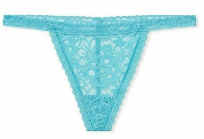 New w/Tag Victoria's Secret FREE SHIP V-String Thong  XS, S, L, XL Blue