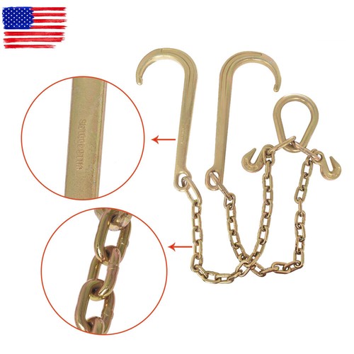 G70 15" Large V-chain J Hooks 2' Flatbed Tow Truck Rollback Wrecker Carrier - Picture 6 of 11