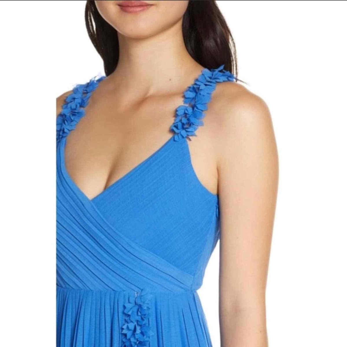 foxiedox cocktail dress FOXIEDOX Pleated Front Slit Cocktail Dress M