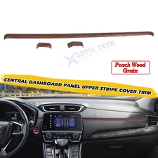 Set Peach Wood Grain ABS Dash Panel Upper Stripe Cover For Honda CR-V 2017-2022
