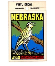 Lot of 12 Nebraska State Bird Meadowlark Luggage Decals Stickers - New, Free S&H