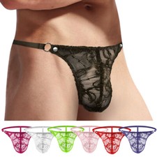 Men Lace Sexy Thong G-String Briefs Sissy Panties Underwear Lingerie