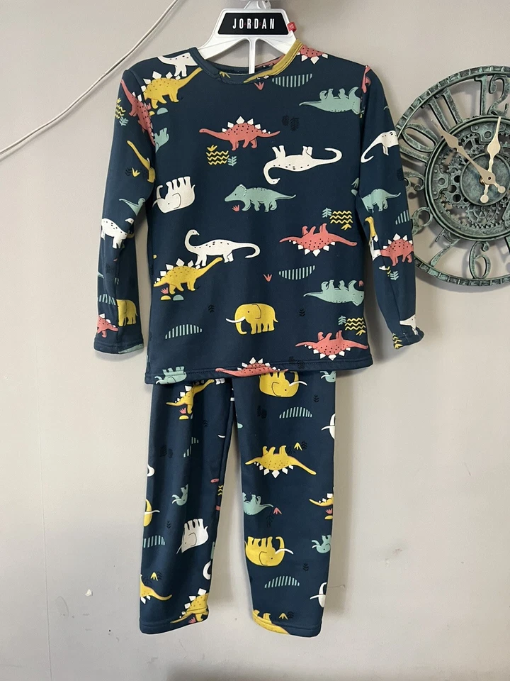 2 X Traje de dormir de dinosaurio para niños Ropa para niños de 5 a 6 años Foto 3 de 4