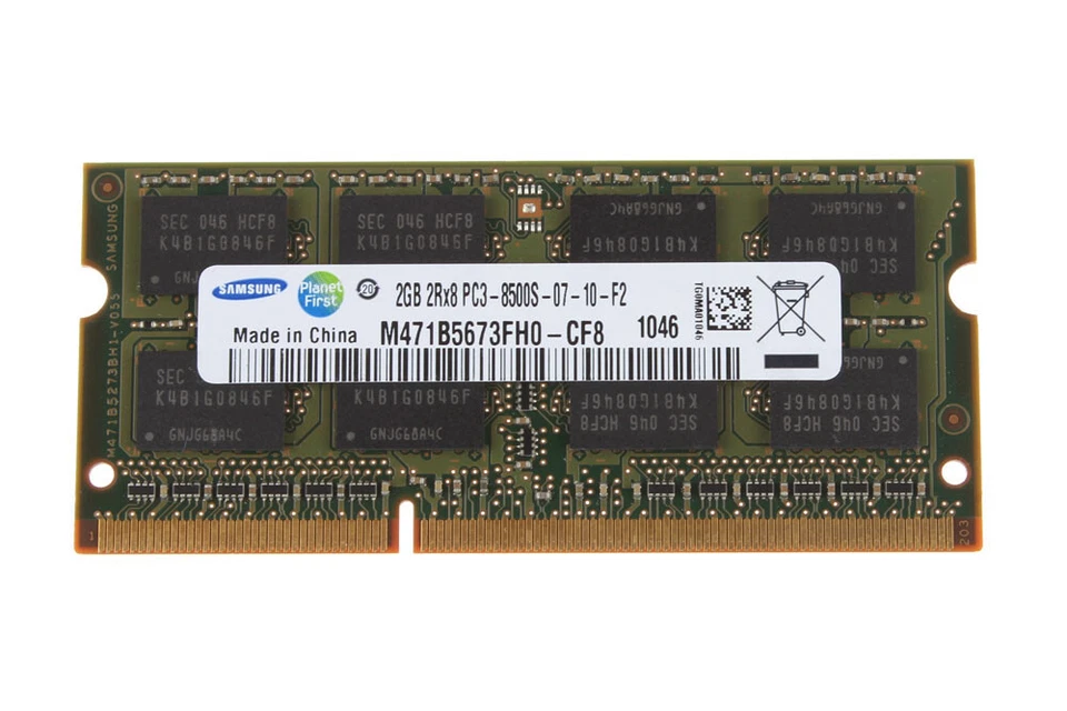 20GB Laptop RAM Samsung 10X 2GB 2RX8 DDR3 1066MHz PC3-8500S CL8 SO-DIMM Memory - Image 3 of 4