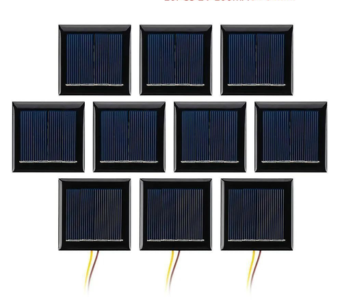 Mini Solarzellenmodule mit 15 cm Verlängerungskabel 54x54 mm Powerbank Akku Ladegeräte - Bild 1 von 7