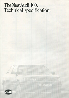 CAR BROCHURE - AUDI 100 SALOON TECHNICAL SPECIFICATIONS - OCTOBER 1991 (INC. S4)