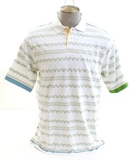 Phat Farm White Pattern Short Sleeve Polo Shirt Men's NWT